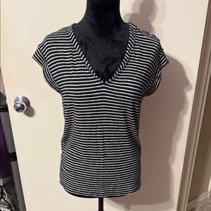 White House Black Market Black and White Striped Tee